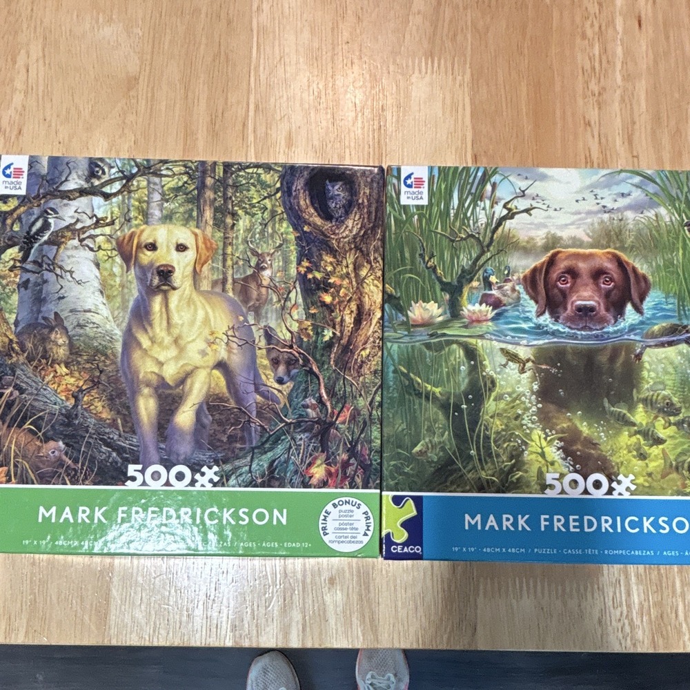 Hunting Labrador Retrievers Puzzle Pack Of 2, Mark Fredrickson Art